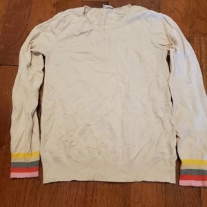 Hem & Thread cream sweater. Small. EUC.